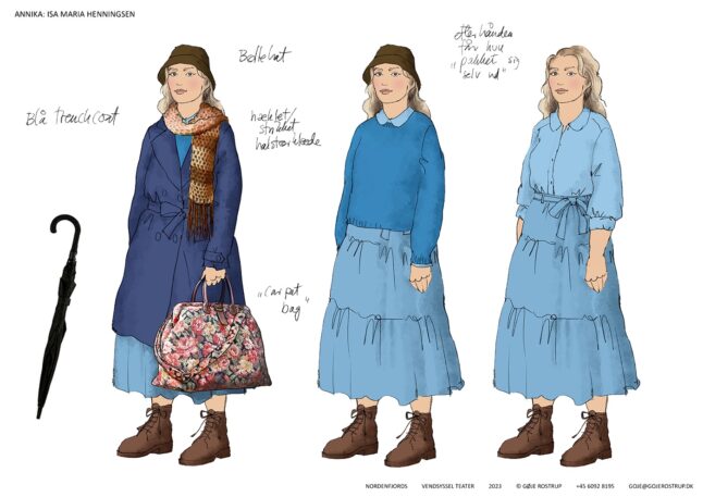 NORDENFJORDS, Vendsyssel Teater, 2023, costume sketch: Gøje Rostrup
