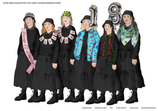 NORDENFJORDS, Vendsyssel Teater, 2023, costume sketch: Gøje Rostrup