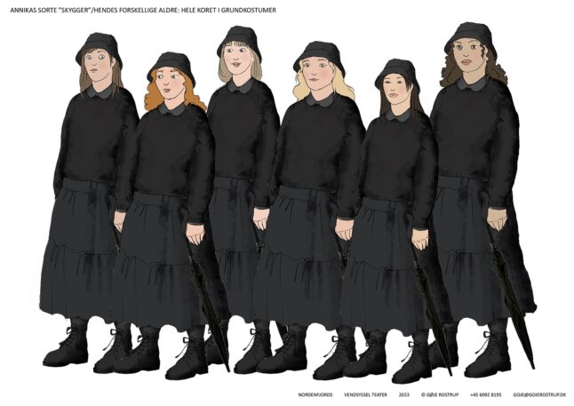 NORDENFJORDS, Vendsyssel Teater, 2023, costume sketch: Gøje Rostrup