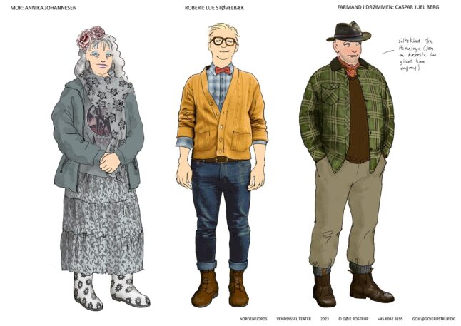NORDENFJORDS, Vendsyssel Teater, 2023, costume sketch: Gøje Rostrup