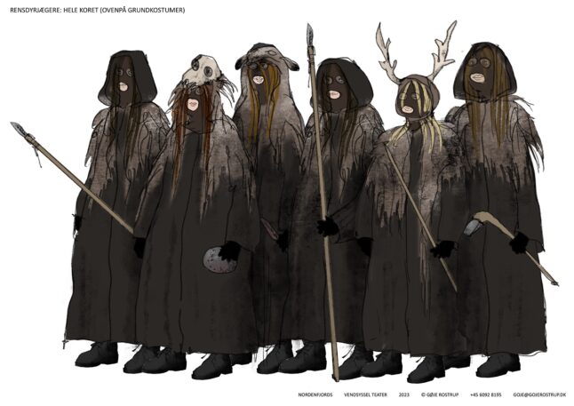 NORDENFJORDS, Vendsyssel Teater, 2023, costume sketch: Gøje Rostrup