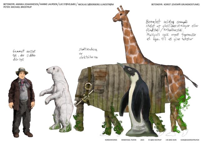 NORDENFJORDS, Vendsyssel Teater, 2023, costume sketch: Gøje Rostrup