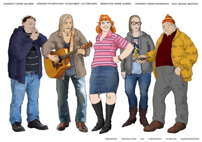 NORDENFJORDS, Vendsyssel Teater, 2023, costume sketch: Gøje Rostrup