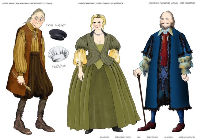 DEN GERRIGE/THE MISER, Grønnegårds Teatret, 2023, costume designs Gøje Rostrup