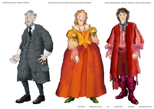 DEN GERRIGE/THE MISER, Grønnegårds Teatret, 2023, costume designs Gøje Rostrup